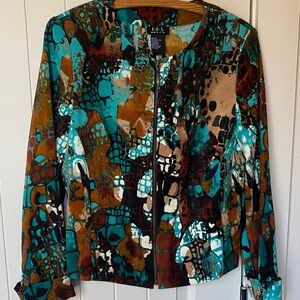 Colorful velour Abstract Print Jacket
